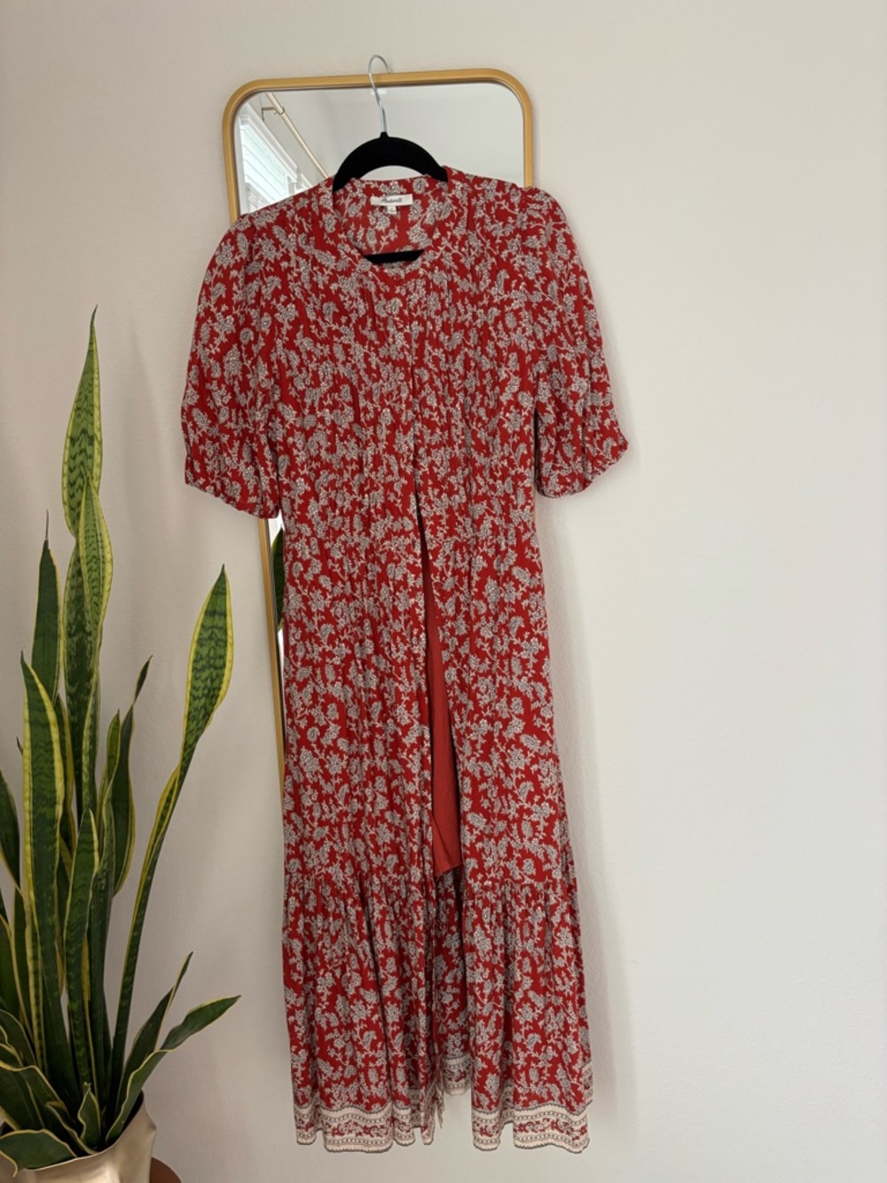 Madewell Red Floral Paisley Blouse